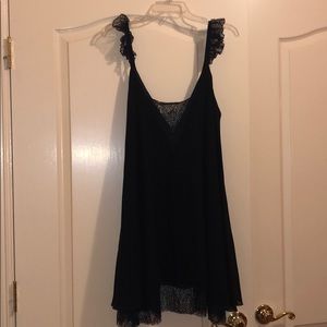 Black slip swing dress